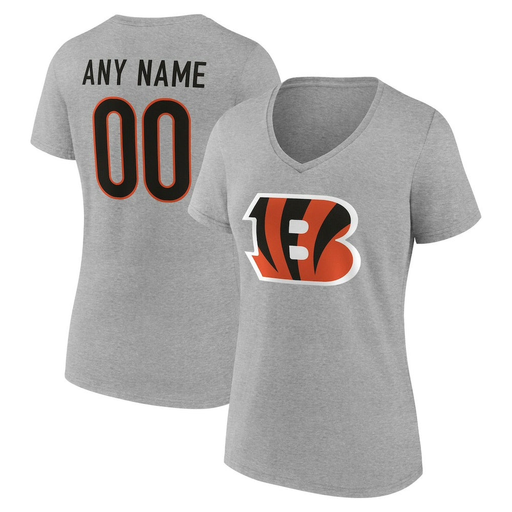 Women's Team Authentic Personalized Name & Number V-Neck T-Shirt - Cincinnati Bengals T-shirts