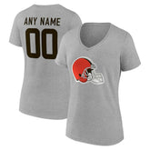 Women's Team Authentic Personalized Name & Number V-Neck T-Shirt - Cleveland Browns T-shirts