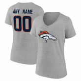 Women's Team Authentic Personalized Name & Number V-Neck T-Shirt - Denver Broncos T-shirts