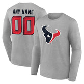 Team Authentic Personalized Name & Number Long Sleeve T-Shirt - Houston Texans T-shirts