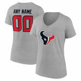 Women's Team Authentic Personalized Name & Number V-Neck T-Shirt - Houston Texans T-shirts