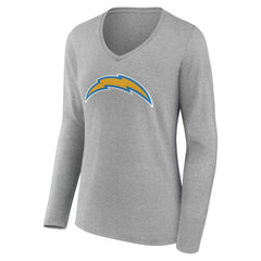 Women's Team Authentic Personalized Name & Number Long Sleeve V-Neck T-Shirt - Los Angeles Chargers T-shirts