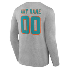 Team Authentic Personalized Name & Number Long Sleeve T-Shirt - Miami Dolphins T-shirts