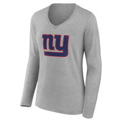 Women's Team Authentic Personalized Name & Number Long Sleeve V-Neck T-Shirt - New York Giants T-shirts