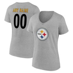 Women's Team Authentic Personalized Name & Number V-Neck T-Shirt - Pittsburgh Steelers T-shirts