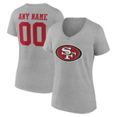 Women's Team Authentic Personalized Name & Number V-Neck T-Shirt - San Francisco 49ers T-shirts