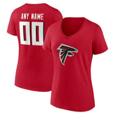 Women's Team Authentic Personalized Name & Number V-Neck T-Shirt - Atlanta Falcons T-shirts