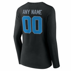 Women's Team Authentic Personalized Name & Number Long Sleeve V-Neck T-Shirt - Detroit Lions T-shirts