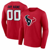 Team Authentic Personalized Name & Number Long Sleeve T-Shirt - Houston Texans T-shirts