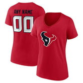 Women's Team Authentic Personalized Name & Number V-Neck T-Shirt - Houston Texans T-shirts