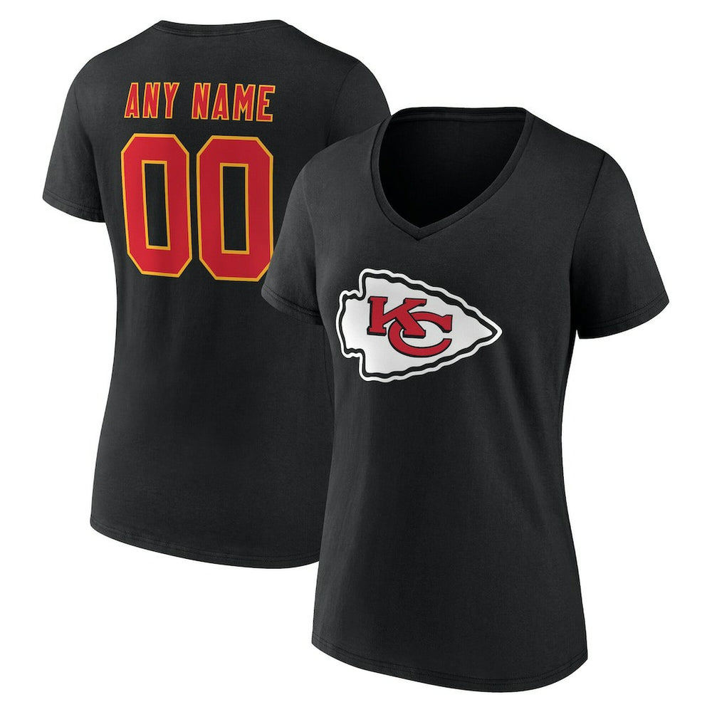 Women's Team Authentic Personalized Name & Number V-Neck T-Shirt - Kansas City Chiefs T-shirts
