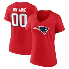 Women's Team Authentic Personalized Name & Number V-Neck T-Shirt - New England Patriots T-shirts