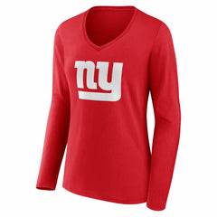 Women's Team Authentic Personalized Name & Number Long Sleeve V-Neck T-Shirt - New York Giants T-shirts