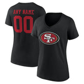 Women's Team Authentic Personalized Name & Number V-Neck T-Shirt - San Francisco 49ers T-shirts