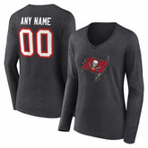 Women's Team Authentic Personalized Name & Number Long Sleeve V-Neck T-Shirt - Tampa Bay Buccaneers T-shirts