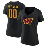 Women's Team Authentic Personalized Name & Number V-Neck T-Shirt - Washington Commanders T-shirts