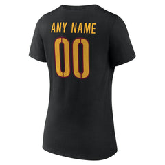 Women's Team Authentic Personalized Name & Number V-Neck T-Shirt - Washington Commanders T-shirts