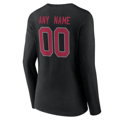 Women's Team Authentic Personalized Name & Number Long Sleeve V-Neck T-Shirt - Arizona Cardinals T-shirts