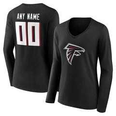 Women's Team Authentic Personalized Name & Number Long Sleeve V-Neck T-Shirt - Atlanta Falcons T-shirts