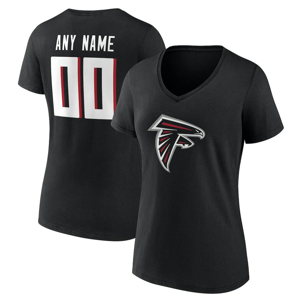 Women's Team Authentic Personalized Name & Number V-Neck T-Shirt - Atlanta Falcons T-shirts