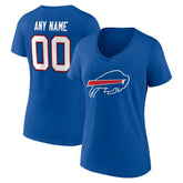 Women's Team Authentic Personalized Name & Number V-Neck T-Shirt - Buffalo Bills T-shirts