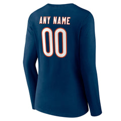 Women's Team Authentic Personalized Name & Number Long Sleeve V-Neck T-Shirt - Chicago Bears T-shirts