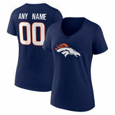 Women's Team Authentic Personalized Name & Number V-Neck T-Shirt - Denver Broncos T-shirts