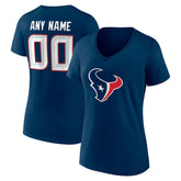 Women's Team Authentic Personalized Name & Number V-Neck T-Shirt - Houston Texans T-shirts