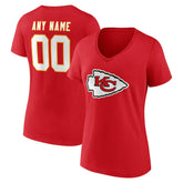 Women's Team Authentic Personalized Name & Number V-Neck T-Shirt - Kansas City Chiefs T-shirts