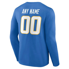 Team Authentic Personalized Name & Number Long Sleeve T-Shirt - Los Angeles Chargers T-shirts