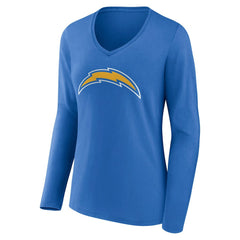 Women's Team Authentic Personalized Name & Number Long Sleeve V-Neck T-Shirt - Los Angeles Chargers T-shirts