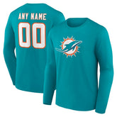 Team Authentic Personalized Name & Number Long Sleeve T-Shirt - Miami Dolphins T-shirts