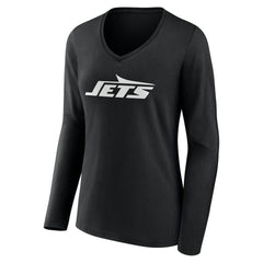 Women's Team Authentic Personalized Name & Number Long Sleeve V-Neck T-Shirt - New York Jets T-shirts