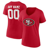 Women's Team Authentic Personalized Name & Number V-Neck T-Shirt - San Francisco 49ers T-shirts