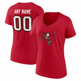Women's Team Authentic Personalized Name & Number V-Neck T-Shirt - Tampa Bay Buccaneers T-shirts