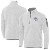 Heather Gray Los Angeles Dodgers Antigua Back-to-Back World Series Champions Fortune Quarter-Zip Pullover