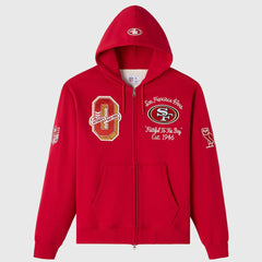 OVO x NFL Unisex Full-Zip Waffle-Lined Hoodie - San Francisco 49ers Hoodies