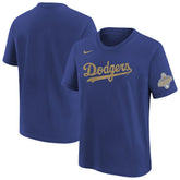 Royal Los Angeles Dodgers Nike Youth 2026 Gold Collection Wordmark T-Shirt
