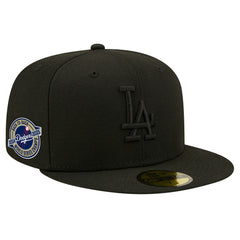 Black Los Angeles Dodgers New Era 2024/25 Back to Back Champions Circle Side Patch Fitted 59FIFTY Hat