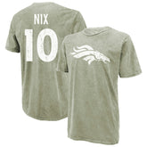 Bo Nix Majestic Threads Mineral Wash Name & Number T-Shirt - Denver Broncos T-shirts