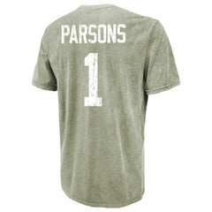 Micah Parsons Majestic Threads Mineral Wash Name & Number T-Shirt - Green Bay Packers T-shirts