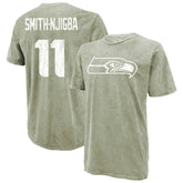 Jaxon Smith-Njigba Majestic Threads Mineral Wash Name & Number T-Shirt - Seattle Seahawks T-shirts