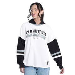 San Antonio Spurs G-III 4Her by Carl Banks Women's Key Player Oversized Hooded Long Sleeve T-Shirt