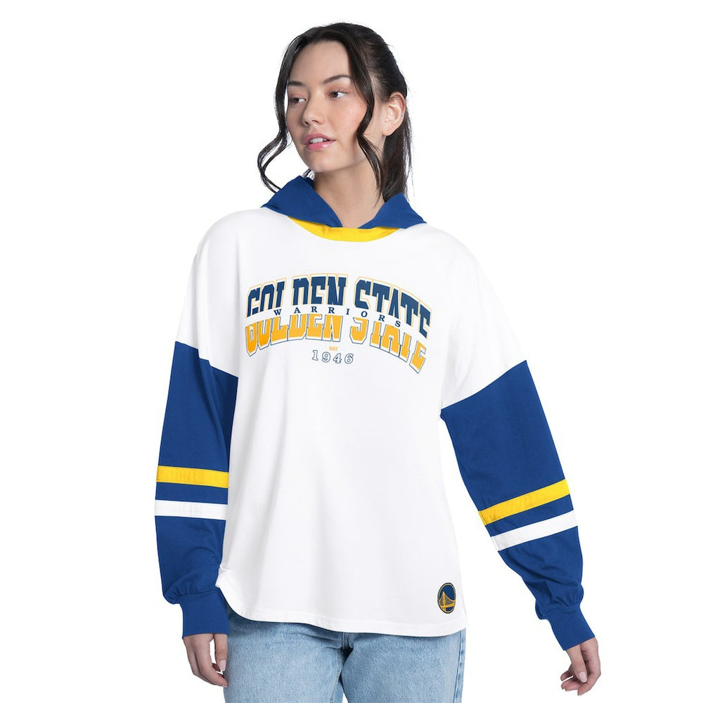 Golden State Warriors G-III 4Her by Carl Banks Women's Key Player Oversized Hooded Long Sleeve T-Shirt sale