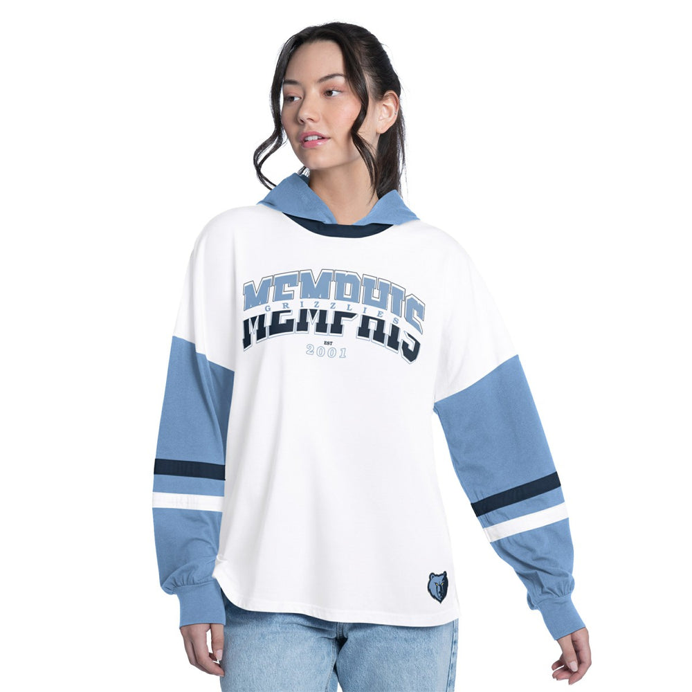 Memphis Grizzlies G-III 4Her by Carl Banks Women's Key Player Oversized Hooded Long Sleeve T-Shirt