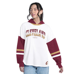 Cleveland Cavaliers G-III 4Her by Carl Banks Women's Key Player Oversized Hooded Long Sleeve T-Shirt sale