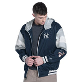 Navy/Gray New York Yankees Pro Player Legacy Lightweight Full-Zip Hooded Jacket