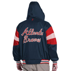 Navy/Red Atlanta Braves Pro Player Legacy Lightweight Full-Zip Hooded Jacket