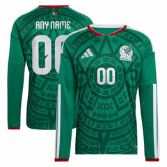 Mexico National Team 2026 Home Replica Long Sleeve Custom Jersey