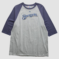 Gray Milwaukee Brewers Majestic 2000s T-shirt